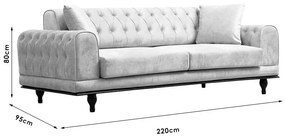 Καναπές-κρεβάτι PWF-0567 pakoworld 3θέσιος ύφασμα μπεζ 220x95x80εκ - Ύφασμα - 071-001356