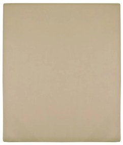 Σεντόνια με Λάστιχο 2 τεμ. Taupe 140x200 εκ. Βαμβακερό Ζέρσεϊ - Μπεζ-Γκρι