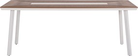 ΤΡΑΠΕΖΙ ΑΛΟΥΜΙΝΙΟΥ TABER HM5131.11 ΛΕΥΚΟ ΜΕ POLYWOOD TOP 200x100x75Υεκ
