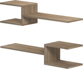 Ραφιέρα τοίχου Sumpa pakoworld 2 τεμ sonoma 65x20x18εκ