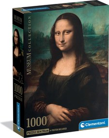 Clementoni Παζλ Museum Collection Leonardo da Vinci: Μόνα Λίζα 1000 τμχ - Compact Box
