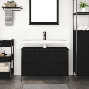 ντουλάπι νιπτήρα με συρτάρια Μαύρη δρυς 90x34,5x60 εκ. 861887