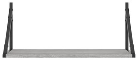 Ραφιέρες Τοίχου 2 τεμ. Γκρι Sonoma 60x25x25,5 εκ. Επεξ. Ξύλο - Γκρι
