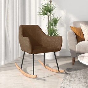 vidaXL Κουνιστή Πολυθρόνα Καφέ Υφασμάτινη