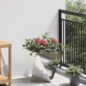 vidaXL Γλάστρα Ασημί 40 x 40 x 40 cm Ανοξείδωτο ατσάλι