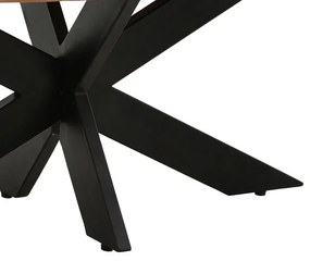 Τραπέζι Royalty I μασίφ ξύλο mango 4εκ σε φυσικό με πόδι μεταλλικό μαύρο Φ130x77εκ. 130x130x77 εκ.