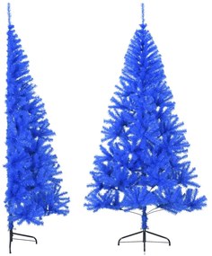 vidaXL Χριστουγεννιάτικο Δέντρο Τεχνητό Μισό Με Βάση Μπλε 210 εκ. PVC