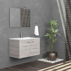 Βάση Νιπτήρα Bitola NBITB708902 Με 2 Πόρτες 75 74x45x55cm Ice Oak 8902 Karag Μελαμίνη
