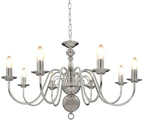 vidaXL Πολυέλαιος Ασημί 8 x E14 Λαμπτήρες