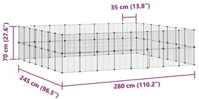 vidaXL Κλουβί Κατοικίδιων με 60 Πάνελ + Πόρτα Μαύρο 35 x 35εκ Ατσάλινο