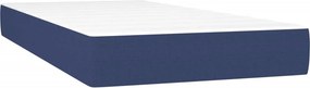 vidaXL Κρεβάτι Boxspring με Στρώμα Μπλε 90x200 εκ.Υφασμάτινο