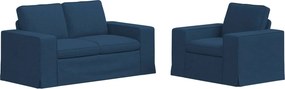 vidaXL Σετ Καναπέ 2 pcs Μπλε 162 x 80 x 82 εκ ύφασμα