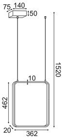 ΚΡΕΜΑΣΤΟ ΦΩΤΙΣΤΙΚΟ LED 19W 3000K 1820LM ΜΑΥΡΟ ΜΕΤΑΛΛΙΚΟ 36X14XH1520CM SYMETRIA - V30LEDP36BK - 1.5W - 20W - V30LEDP36BK