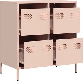 vidaXL Ντουλάπι Ροζ 68x39x73,5 εκ. από Χάλυβα Ψυχρής Έλασης