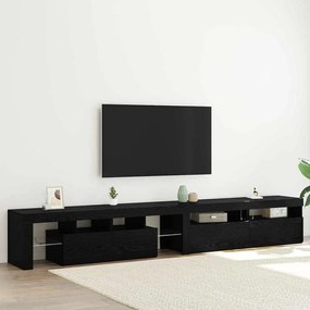 vidaXL Ντουλάπι TV με LED 3 pcs Μαύρη Οξυά 260 x 37 x 40 εκ