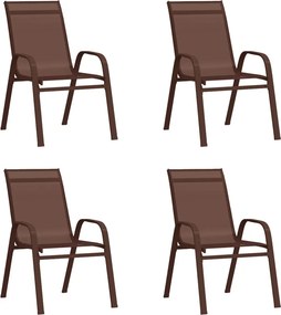 vidaXL Σετ Τραπεζαρίας Κήπου 5 Τεμαχίων Καφέ/Μαύρο