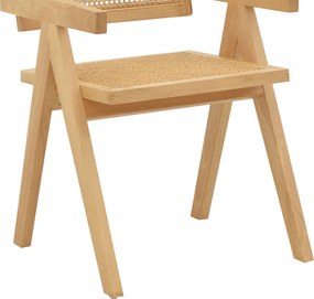 Πολυθρόνα Winslow pakoworld φυσικό rubberwood 52x59x79εκ