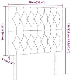 Κεφαλάρι Κρεβατιού LED Ροζ 90x7x118/128 εκ. Βελούδινο - Ροζ