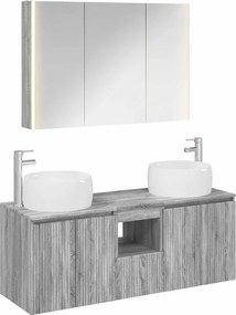 vidaXL Σετ Ντουλαπιών Μπάνιου 4 pcs Γκρι Sonoma Επεξεργασμένο Ξύλο
