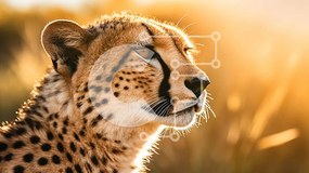 Σετ των 2 Intra Συλλεκτικό Ξύλινο Παζλ Plywood  4mm - Τσιτάχ στο γρασίδι Σε Ξύλινο Κουτί - Διαστάσεις: 10x10 cm – 25 κομμάτια