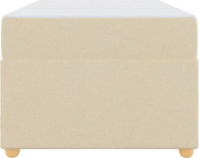 vidaXL Σκελετός Κρεβατιού με στρώμα Κρεμ 90 x 190 cm ύφασμα