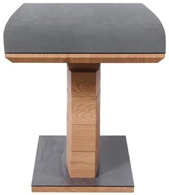 Τραπέζι Houston 1120, Σκούρο γκρι, Χρυσή βελανιδία, 77x80x140cm, 73 kg, Επιμήκυνση, Φυσικό ξύλο καπλαμά, Ινοσανίδες μέσης πυκνότητας | Epipla1.gr