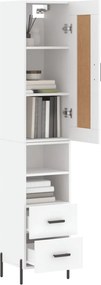 vidaXL Ντουλάπι Λευκό 34,5 x 34 x 180 εκ. από Επεξεργασμένο Ξύλο