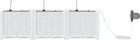 vidaXL Γλάστρα Κήπου 3 τμχ. Λευκό 120 x 40 x 37,5 cm PP