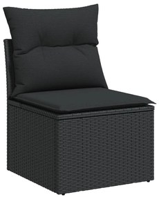 vidaXL Σαλόνι Κήπου Σετ 10 Τεμαχίων Μαύρο Συνθετικό Ρατάν με Μαξιλάρια