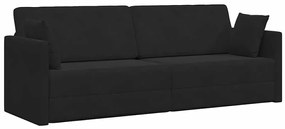 vidaXL Καναπές-κρεβάτι δαπέδου Μαύρο 213 x 70 x 77 εκ Βελούδο