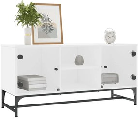 vidaXL Έπιπλο Τηλεόρασης Λευκό 102x37x50 εκ. με Γυάλινες Πόρτες