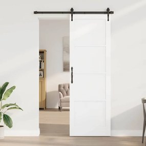 vidaXL Συρόμενη Πόρτα Χειροκίνητος Λευκό 78 x 232 cm Μασίφ ξύλο πεύκου