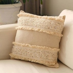 Μαξιλαροθήκη Διακοσμητική Ket 150CRG1145 Beige Aberto Design 43X43 Polyester,Βαμβάκι