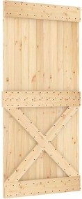 vidaXL Συρόμενη Πόρτα Φυσικό και Λευκό 95 x 210 cm