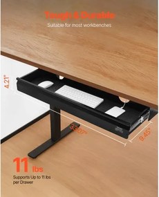 VEVOR 33" Under Desk Drawer Organizer Slide-out Drawer Space Saver Home Office