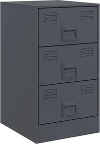 vidaXL Κομοδίνα 2 τεμ. Ανθρακί 34,5x39x62 εκ. από Χάλυβα