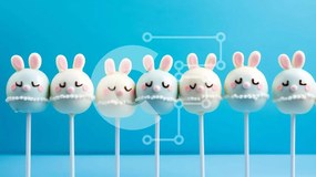 Intra Συλλεκτικό Ξύλινο Παζλ Plywood  4mm - White Bunny Cake σκάει σε ξυλάκια Σε Ξύλινο Κουτί - Διαστάσεις: 10x10 cm – 25 κομμάτια