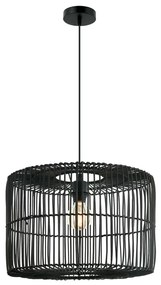 Φωτιστικό Οροφής Μονόφωτο Zambelis 20239 Black Rattan