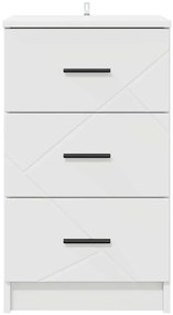 vidaXL Κομοδίνο με συρτάρι Λευκό 38 x 38 x 66 εκ Επεξεργασμένο ξύλο