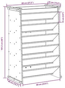 ΖΑΡΝΤΙΝΙΕΡΑ ΒΟΤΑΝΩΝ 6 ΕΠΙΠ. ΚΑΦΕ 69X40X101,5 ΕΚ. ΜΑΣΙΦ ΠΕΥΚΟ 855050