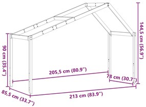 ΟΡΟΦΗ ΚΡΕΒΑΤΙΟΥ ΠΑΙΔΙΚΗ ΚΑΦΕ 213X85,5X144,5ΕΚ ΜΑΣΙΦ ΞΥΛΟ ΠΕΥΚΟΥ 846939