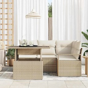 vidaXL Σετ Καναπέ Κήπου 5 pcs μπεζ και κρεμ 100 x 55 x 73 εκ