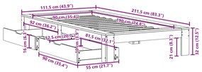 Σκελετός Κρεβατιού Χωρίς Στρώμα 90x190 εκ Μασίφ Ξύλο Πεύκου - Καφέ