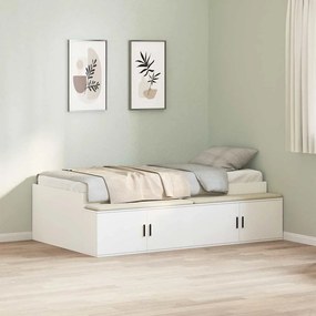 vidaXL Σκελετός Κρεβατιού Λευκό 100 x 200 cm Επεξεργασμένο Ξύλο