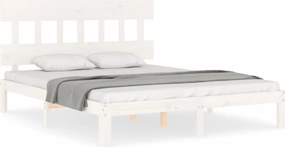 vidaXL Σκελετός Κρεβ. Χωρίς Στρώμα Λευκό 160x200 εκ Μασίφ Πεύκο