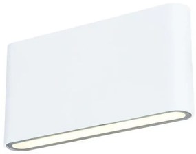 Απλίκα Τοίχου Πλακέ Αλουμινίου Ορθογ LED 2x6w IP54 Up&amp;Down ΦOS_ME 17-100665-1 Λευκό