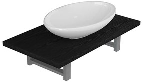 vidaXL Σετ Επίπλων Μπάνιου 2 Τεμαχίων Μαύρο Κεραμικό