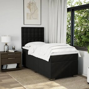 vidaXL Κρεβάτι Boxspring με Στρώμα Μαύρο 80 x 200 εκ. Υφασμάτινο