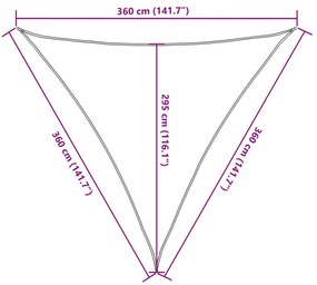 Πανί Σκίασης Τριγωνικό Λευκό 3,6 x 3,6 x 3,6 μ. από HDPE - Λευκό