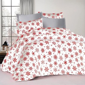 Πάπλωμα Snowflake 462 White-Red DimCol Queen Size 220x240cm Βαμβάκι-Πολυέστερ